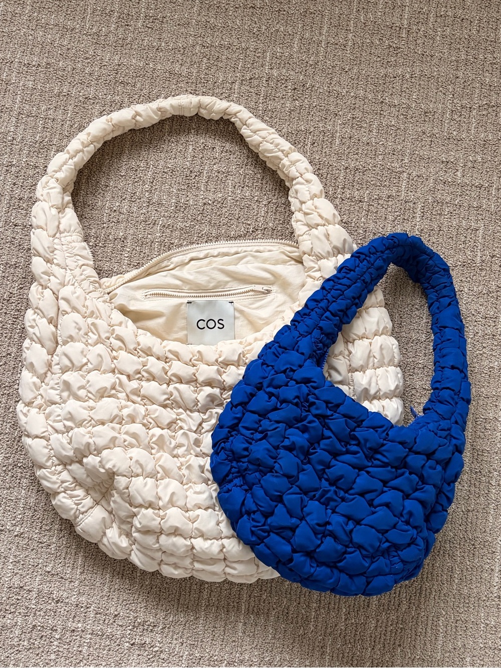 COS Large Cream Quilted Tote - Picture 2 of 3